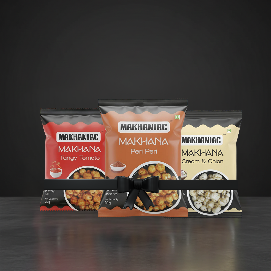 Snack Trio Pack – Peri Peri + Cream & Onion + Tangy Tomato Makhana